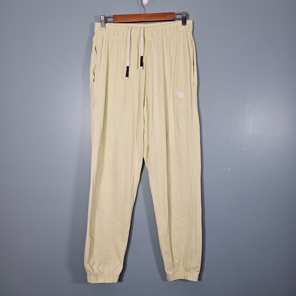 YOUNGLA Men's Light Green Pump Cover Sweatpants Joggers Embroidered Logo Medium